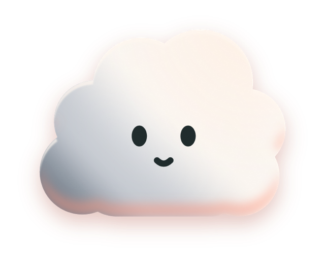 Puff, a friendly white cloud with a small calm smile.